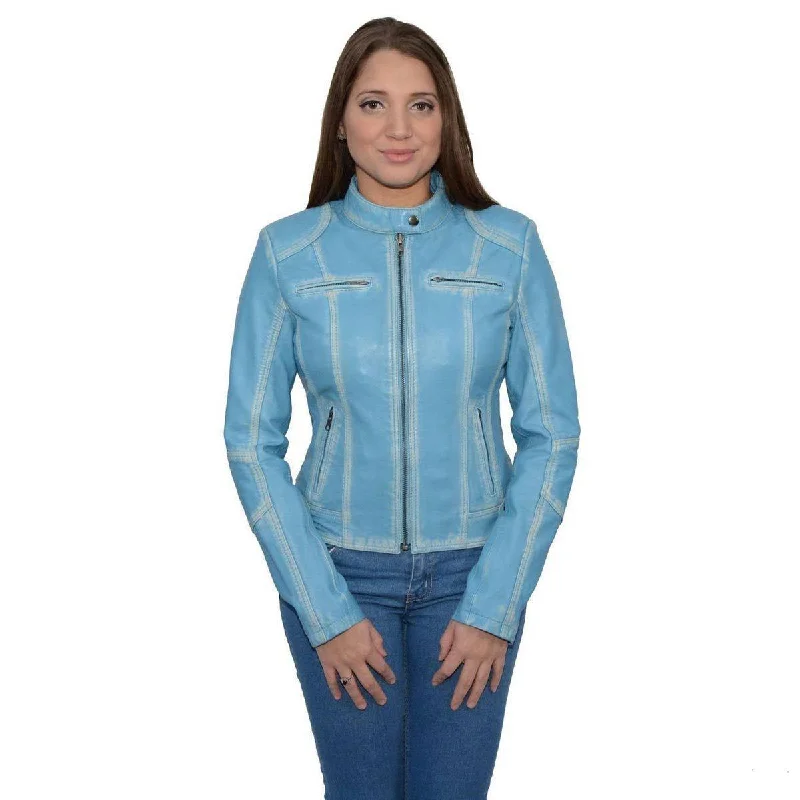 Branded JacketsMilwaukee Leather SFL2830 Women's Aqua Scuba Style Sheepskin Fashion Leather Jacket