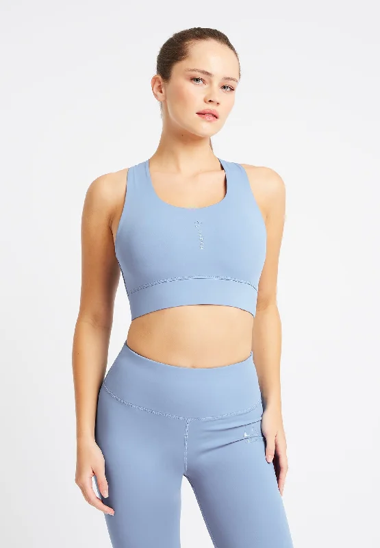 Lightweight jacketPerformance Cross Over Strap Sports Bra-Cornflower Blue