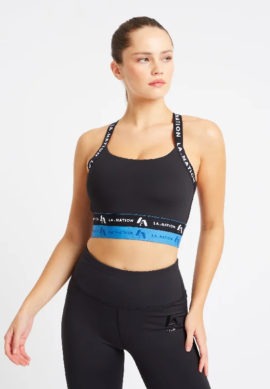 Gym hoodieSports Bra Top with Logo straps-Black