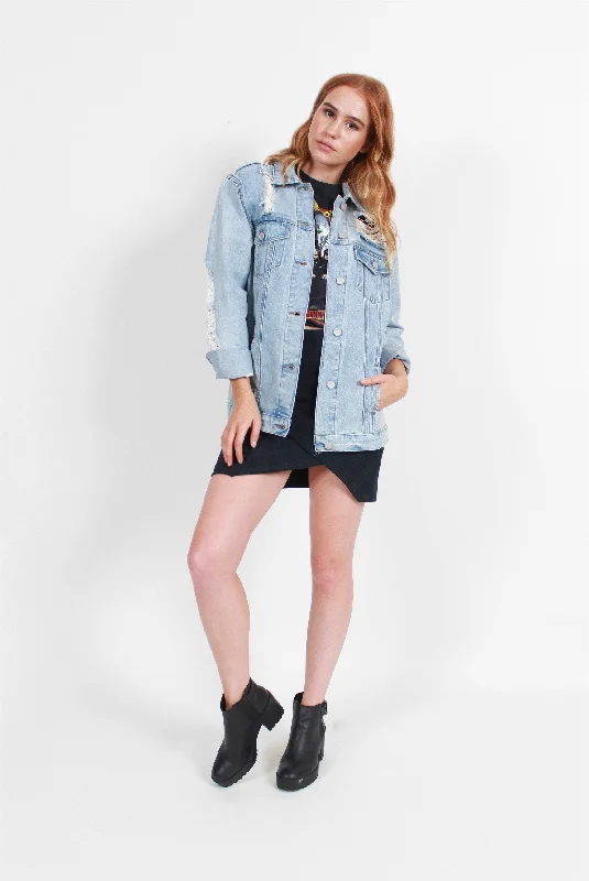 Track JacketsTotal Destruction Oversized Denim Jacket