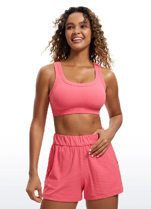 Windproof teeRibbed Sports Bras U Back