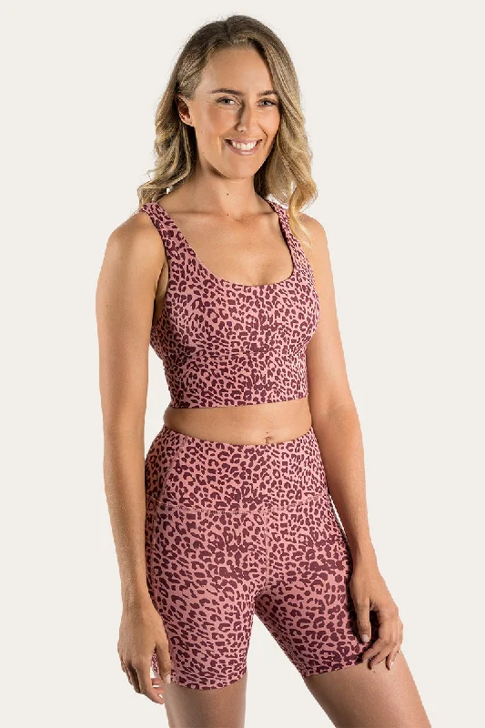 Sports hoodieHarlow Womens Long Sports Bra - Cheetah Cabernet