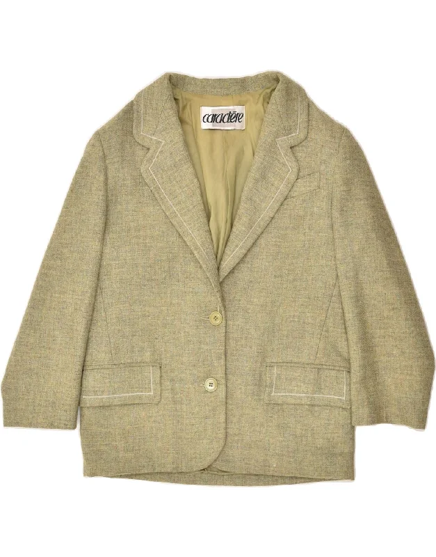 BlazerwinCARACTERE Womens Oversized 2 Button Blazer Jacket UK 10 Small Khaki