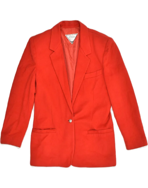 BlazercyberGIANNI VERSACE Womens Versus 1 Button Blazer Jacket IT 42 Medium Red Wool