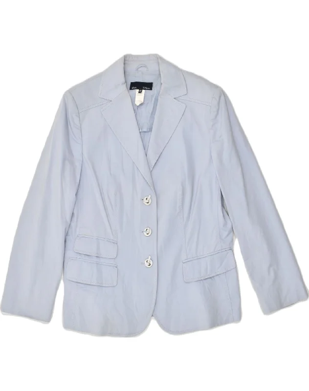 BlazercourtLES COPAINS Womens 3 Button Blazer Jacket IT 48 XL Blue Cotton