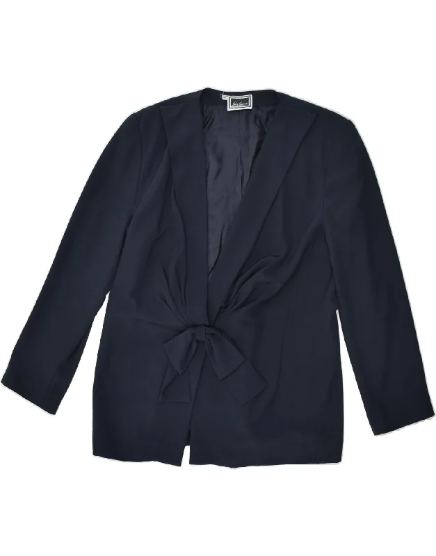 BlazervolunteerLUISA SPAGNOLI Womens Blazer Jacket IT 46 Large Navy Blue Polyester