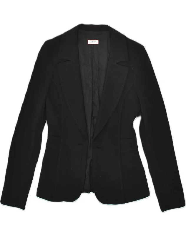 BlazeroutfitMAX & CO. Womens Blazer Jacket UK 10 Small Black Wool