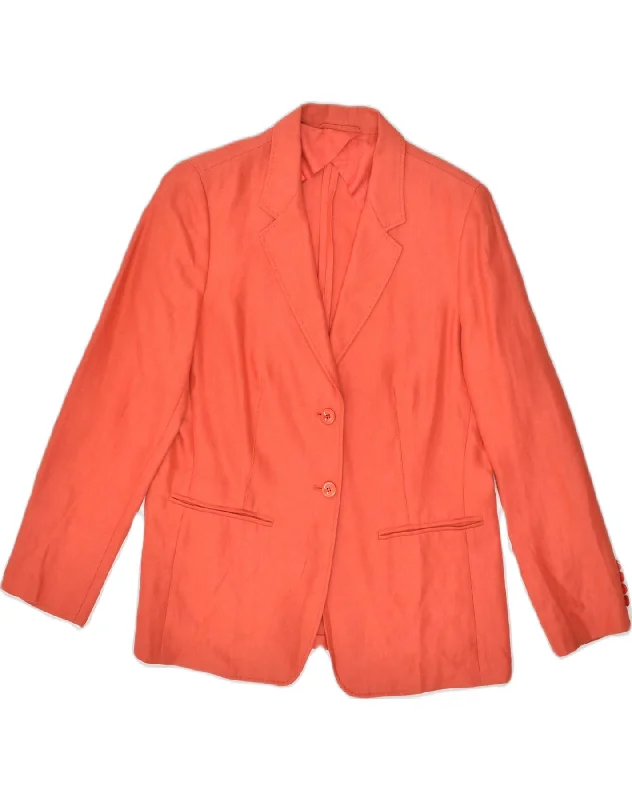 BlazerformalMAX MARA Womens 2 Button Blazer Jacket UK 14 Large Red Cupro