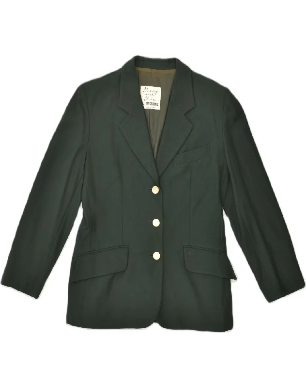 BlazerlossMOSCHINO Womens 3 Button Blazer Jacket UK 14 Large Green