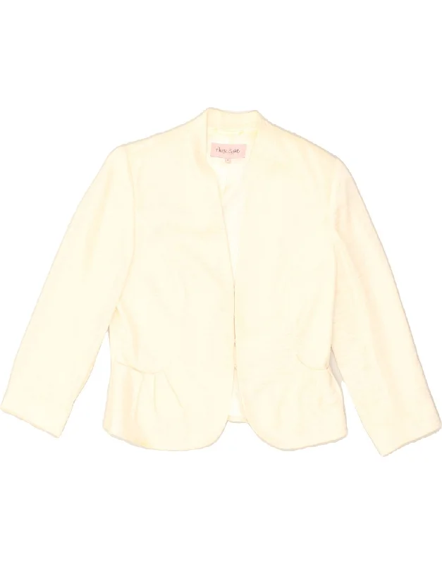 BlazercasualPHASE EIGHT Womens 3/4 Sleeve Blazer Jacket US 12 Large Beige Linen