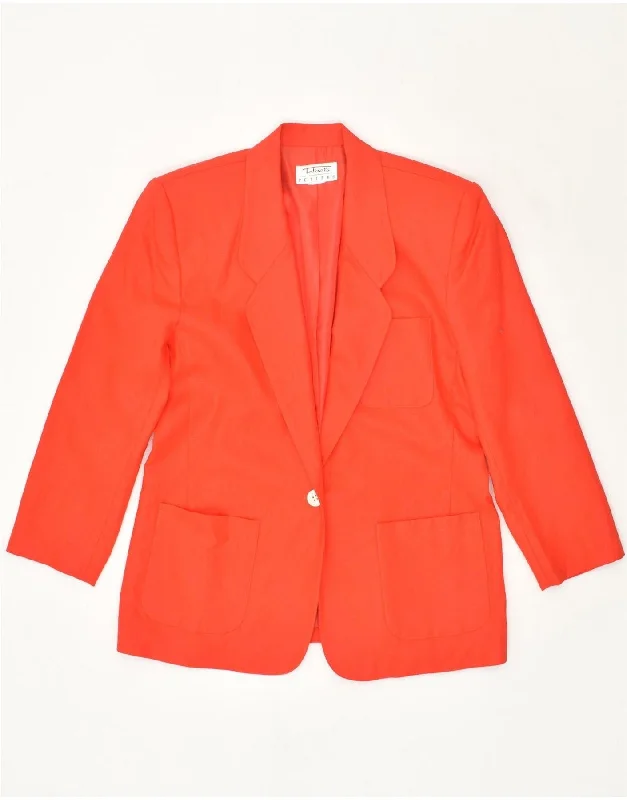 BlazerappTALBOTS Womens 1 Button Blazer Jacket UK 14 Large Red