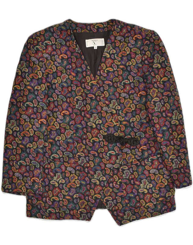 BlazerexhibitionVALENTINO Womens 1 Button Blazer Jacket IT 46 Large Multicoloured Paisley