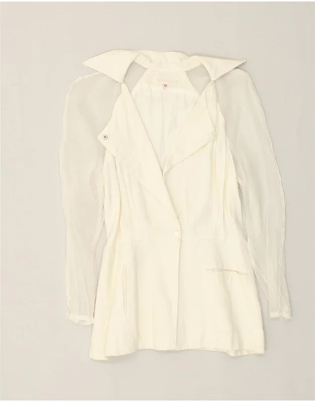 BlazerjacketVINTAGE Womens 1 Button Blazer Jacket EU 38 Medium White