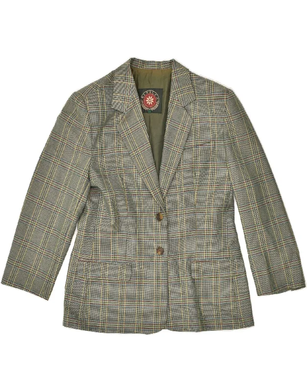 BlazerhistoryVINTAGE Womens 2 Button Blazer Jacket IT 44 Medium Green Check