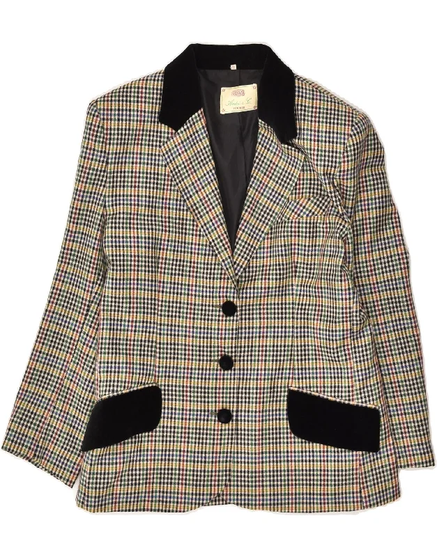 BlazerfilmVINTAGE Womens 3 Button Blazer Jacket IT 44 Medium Multicoloured