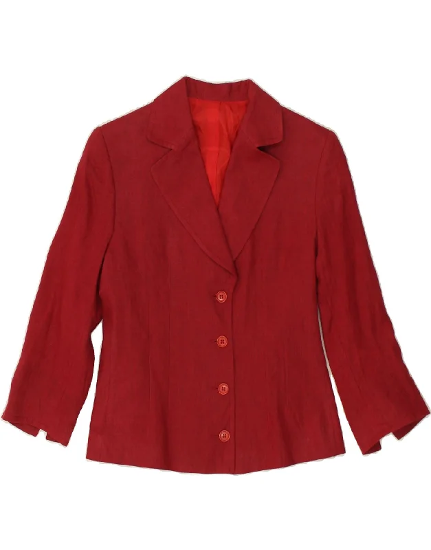 BlazerchampionVINTAGE Womens 4 Button Blazer Jacket UK 10 Small Red Acetate