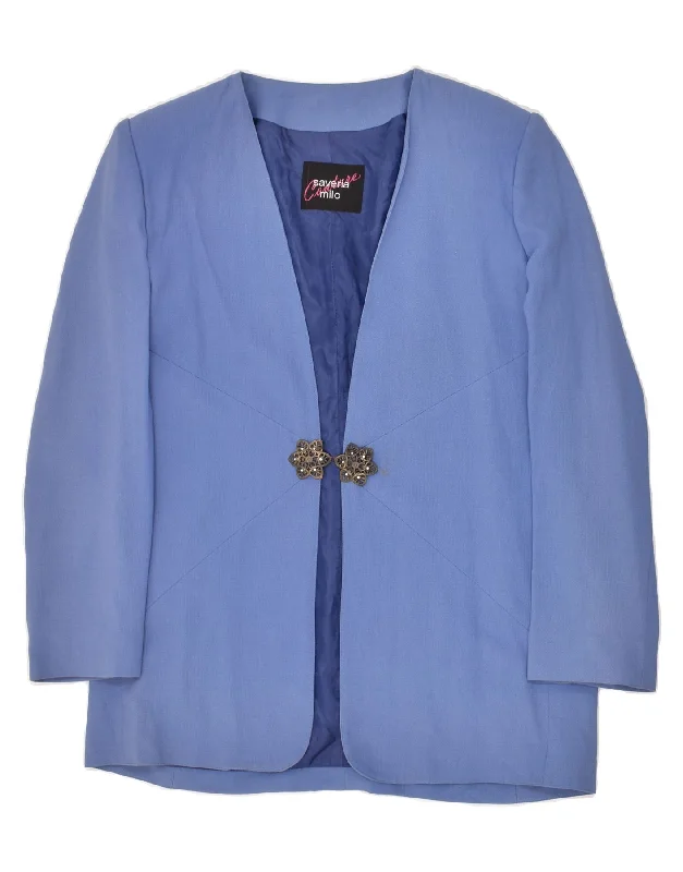 BlazercrazeVINTAGE Womens Blazer Jacket IT 44 Medium Blue Acetate