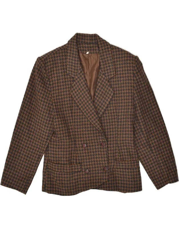 BlazermaniaVINTAGE Womens Double Breasted Blazer Jacket IT 42 Medium Brown