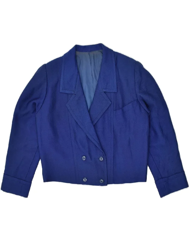 BlazerwearVINTAGE Womens Double Breasted Blazer Jacket UK 14 Large Blue