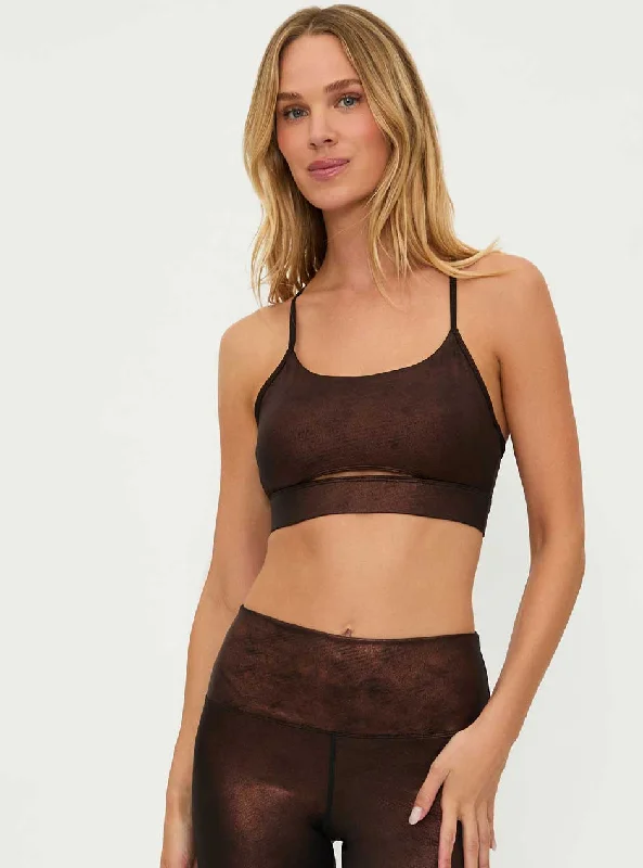 Gym teeBeach Riot Women's Isla Sports Bra Top - Java Glimmer Brown