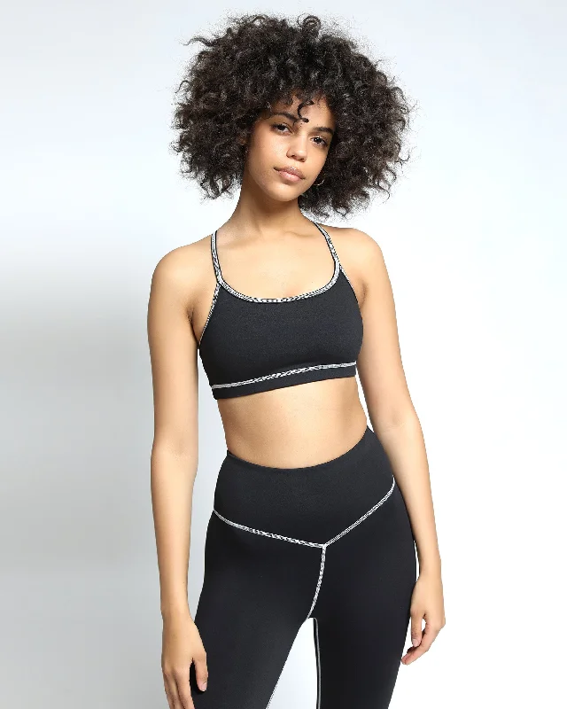 Performance singletFlowetry U Neck Spaghetti Straps Contrast Stiching Sports Bra (FINAL SALE)