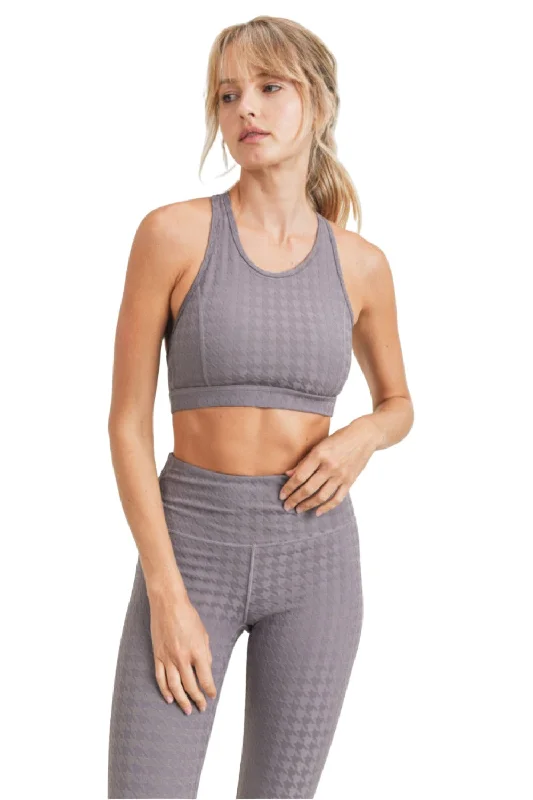 Windproof tankMono B Houndstooth Jacquard TACTEL® Sports Bra AT8042