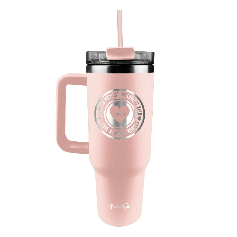 Polyester T-ShirtsBlessed Girl 40 oz Stainless Steel Mug With Straw Love Is