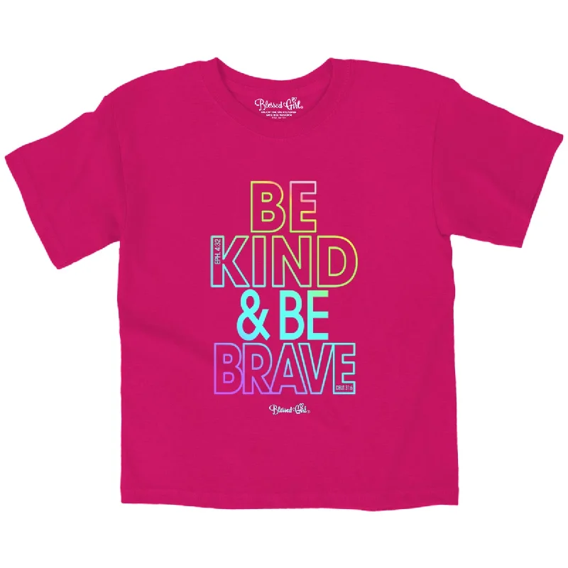 Designer T-ShirtsBlessed Girl Kids T-Shirt Be Kind & Be Brave