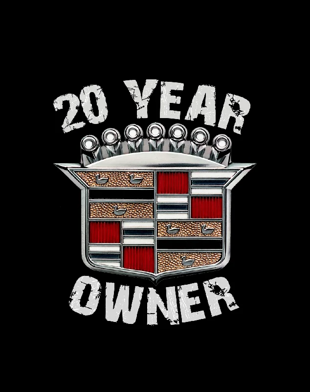 Studded T-ShirtsCadillac Owner 20 year ANNIVERSARY Crest T-Shirt