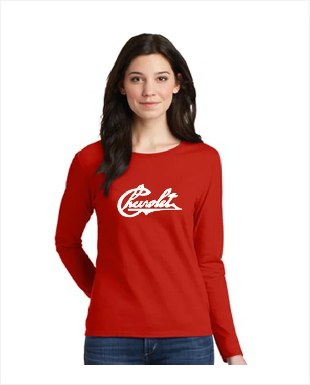 Outdoor T-ShirtsCHEVROLET 1911 ScriptLadies' 5.3 oz. Gildan Heavy Cotton Missy Fit Long-Sleeve T-Shirt