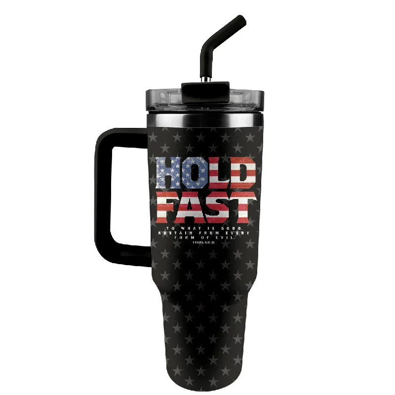 Camping T-ShirtsHOLD FAST 40 oz Stainless Steel Mug With Straw Hold Fast Fill