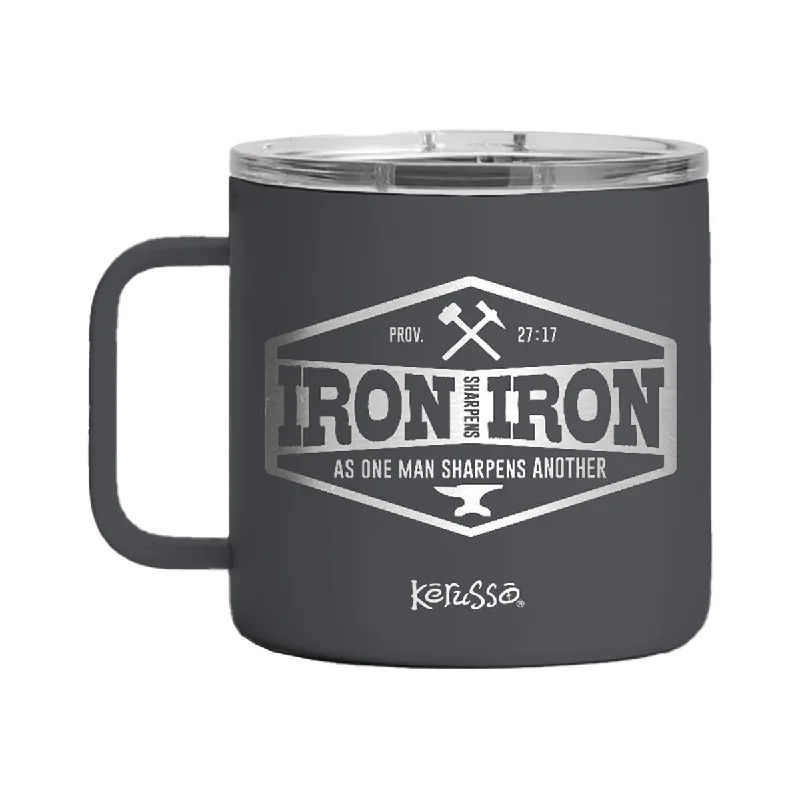 Artist T-ShirtsKerusso 14 oz Stainless Steel Mug With Handle Iron Sharpens Iron