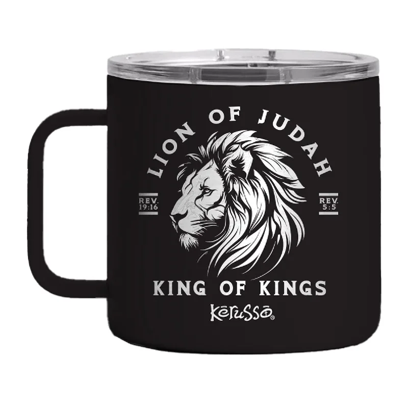 Velvet T-ShirtsKerusso 14 oz Stainless Steel Mug With Handle Lion Of Judah