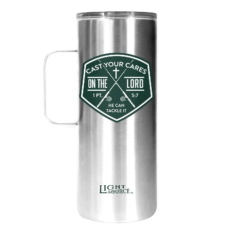 Cultural T-ShirtsLight Source 22 oz Stainless Steel Mug With Handle Cast Your Cares