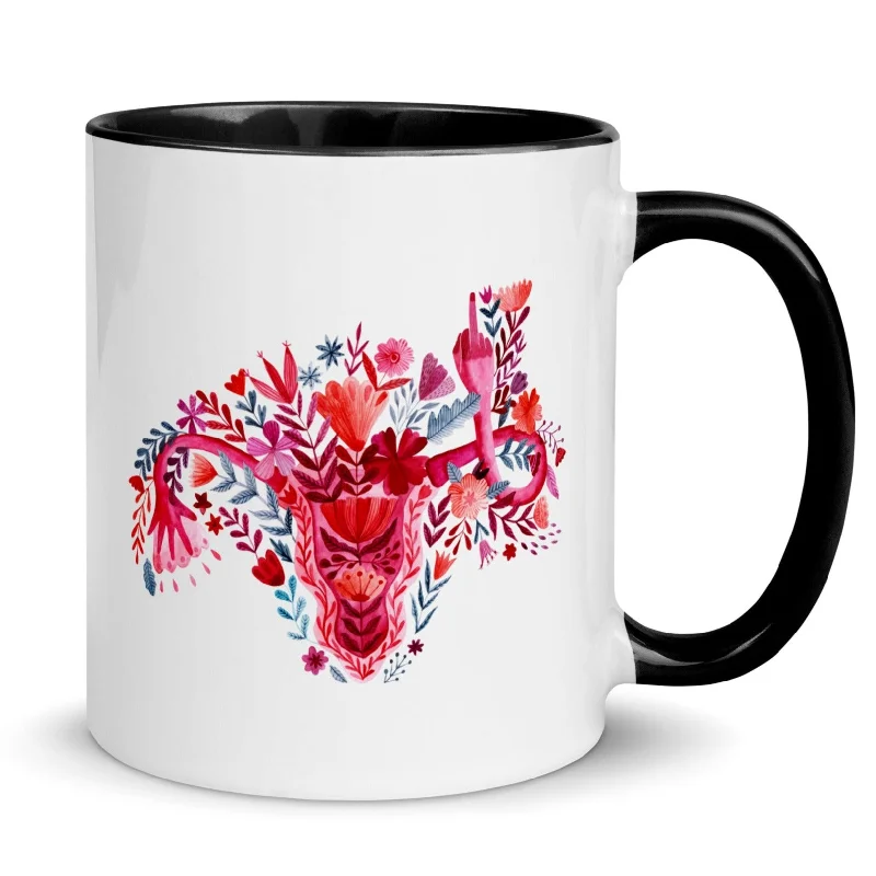 Gym T-ShirtsMiddle Finger Watercolor Uterus -- Mug