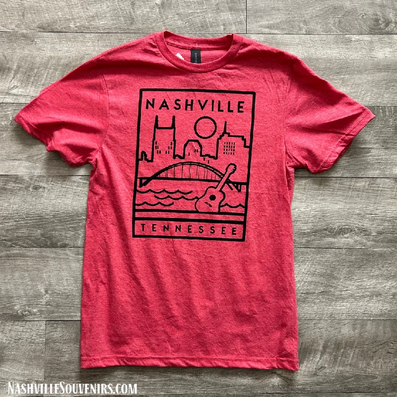 Metallic T-ShirtsNashville Minimalist Skyline Tee