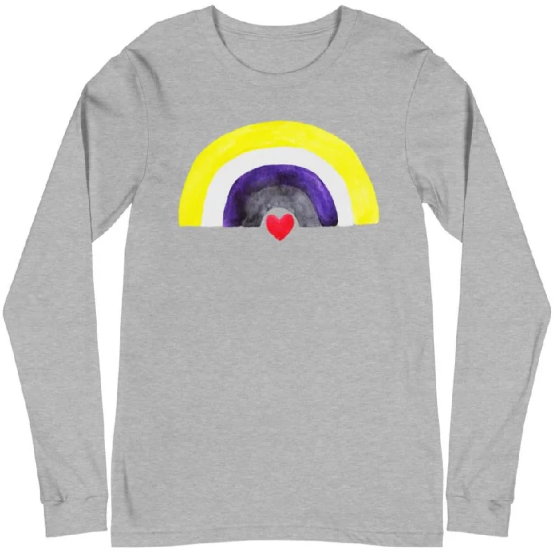 Cotton T-ShirtsNon-Binary Rainbow Flag -- Long Sleeve