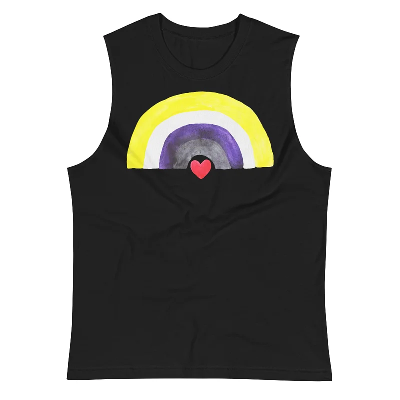 Metallic T-ShirtsNon-Binary Rainbow Flag -- Straight Cut Tanktop