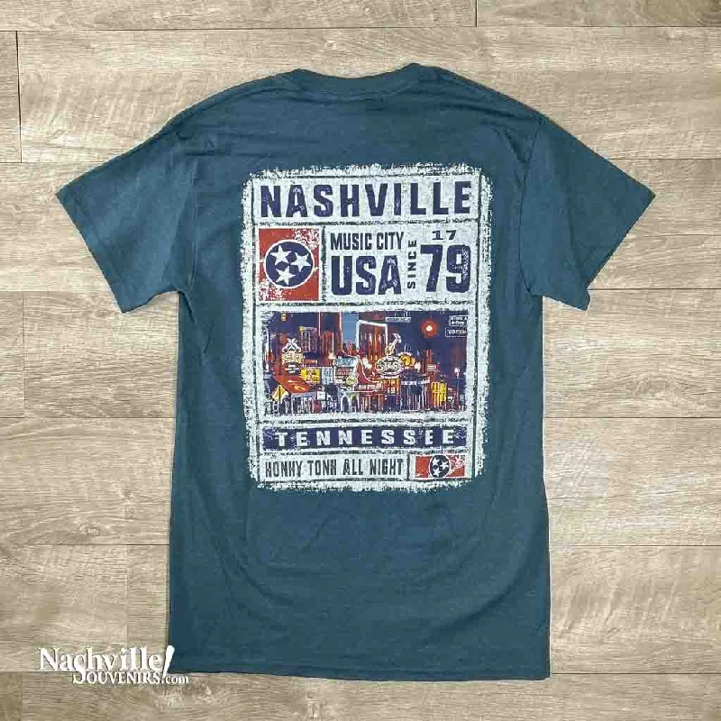 Fitted T-ShirtsTeal "Nashville Stamp" T-shirt