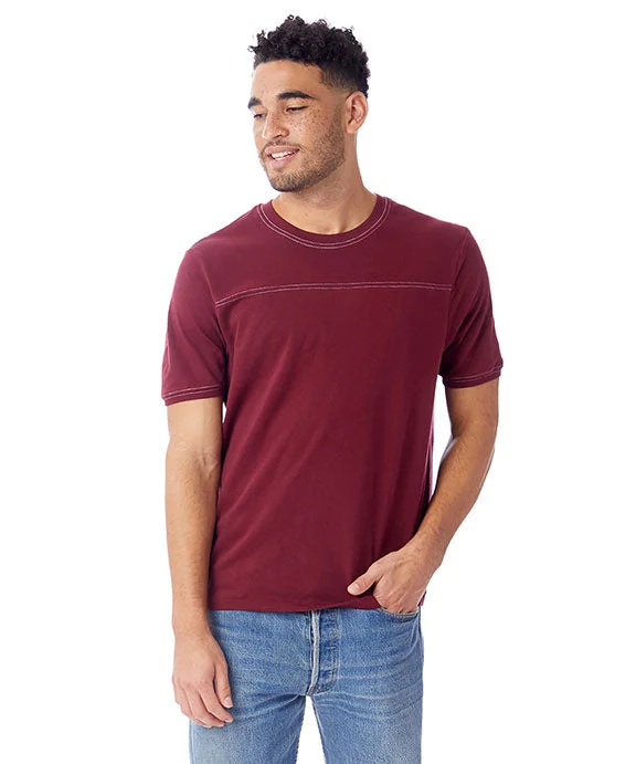 Cropped Hoodies1054CG - Alternative Mens Heavy Wash Football T-Shirt | Currant