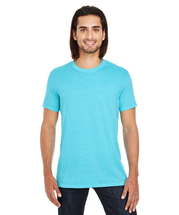 Pocketed Hoodies130A - Threadfast Apparel Unisex Pigment-Dye Short-Sleeve T-Shirt | Lagoon Blue