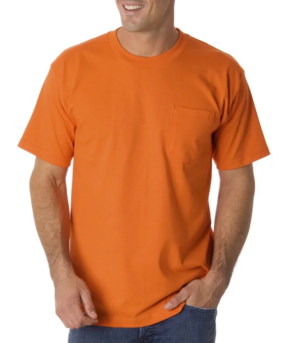 Sherpa-Lined HoodiesBA1725 - Bayside Adult Pocket T-Shirt | Bright Orange