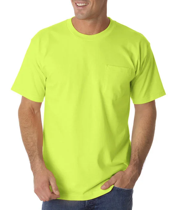 Cotton HoodiesBA1725 - Bayside Adult Pocket T-Shirt | Lime Green