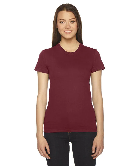 Layered Sweatshirts2102W - American Apparel Ladies Fine Jersey Short-Sleeve T-Shirt | Cranberry