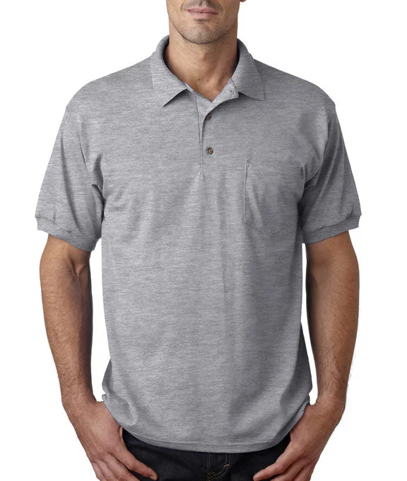 Drawstring Hoodies8900 - Gildan DryBlend® Adult Jersey Polo Shirt with Pocket | Sport Grey