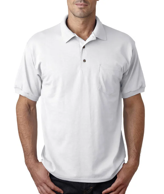 Pullover Hoodies8900 - Gildan DryBlend® Adult Jersey Polo Shirt with Pocket | White