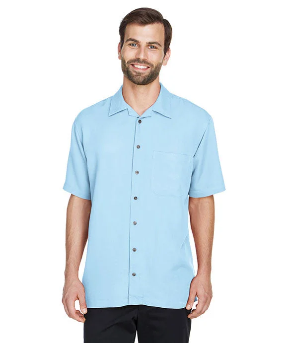 Cropped Sweatshirts8980 - UltraClub Mens Cabana Breeze Camp Shirt | Island Blue