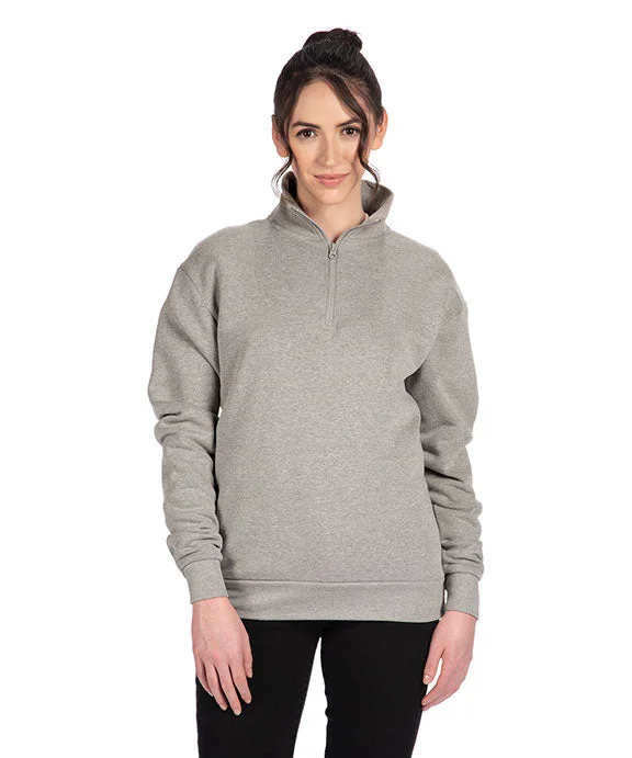 Camping Hoodies9643 - Next Level Unisex Fleece Quarter-Zip | Heather Grey