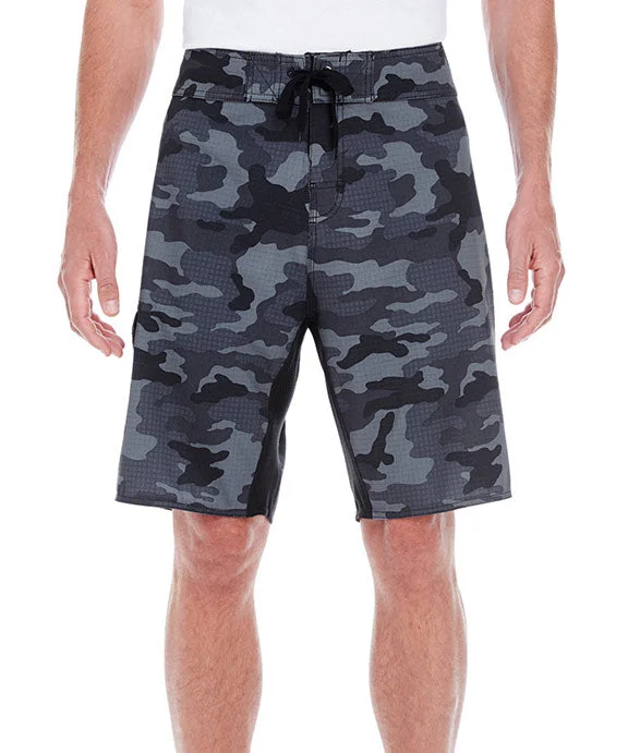 Longline HoodiesB9371 - Burnside Mens Dobby Stretch Board Shorts | Black Camo