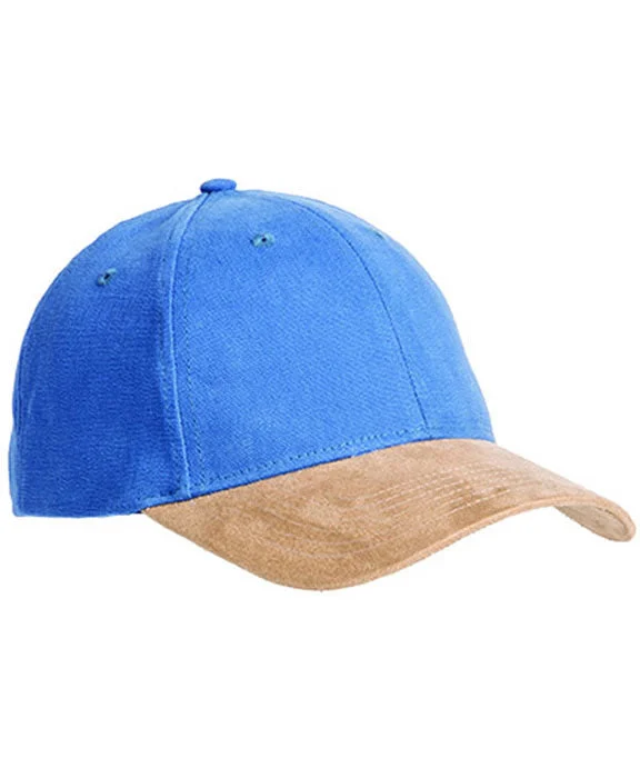 Lace-Up HoodiesBA555 - Big Accessories Suede Bill Cap | Marine Blue/Tan